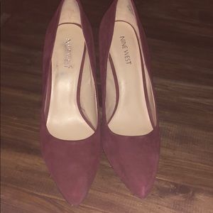 Burgundy Suede Nine West Pumps